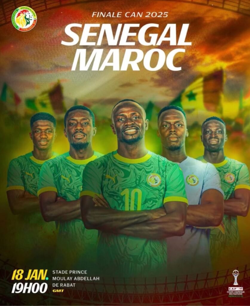 Lire la suite à propos de l’article Finale CAN 2025 : Choc des Lions entre le Sénégal et le Maroc ce soir à Rabat