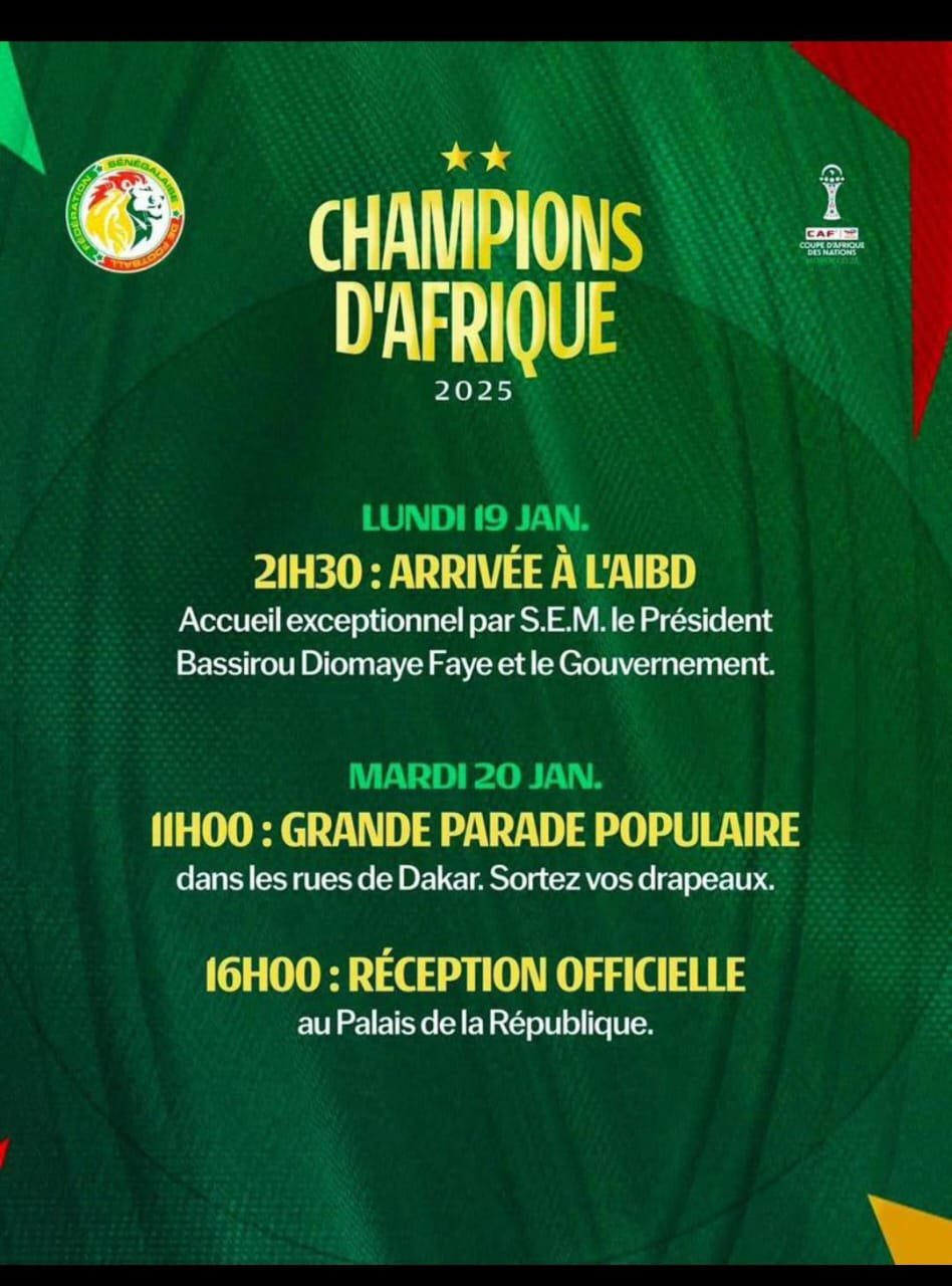 You are currently viewing Les Lions de la Teranga : programme du retour triomphal à l&rsquo;AIBD