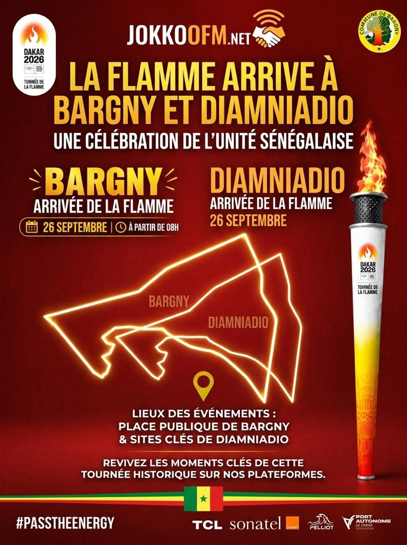JOJ Dakar 2026 : la Flamme Olympique fait étape à Bargny et Diamniadio ce samedi